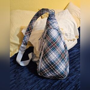 Vera Bradlet Snowy Plaid Sling Bag
